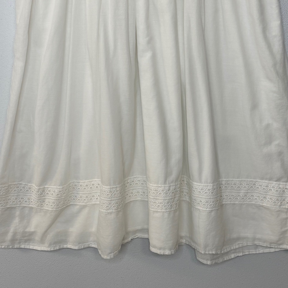 Old Navy Fit Flare Dress XL Tall White 100% Cotton Eyelet Smocked Back Lined - Picture 10 of 16